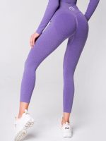 Shaping seamless leggings, purple colour, thick fabric