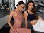 Безшевно спортно бюстие с подплънки в розово