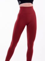 Női varrás nélküli magas derekú leggings bordó színben